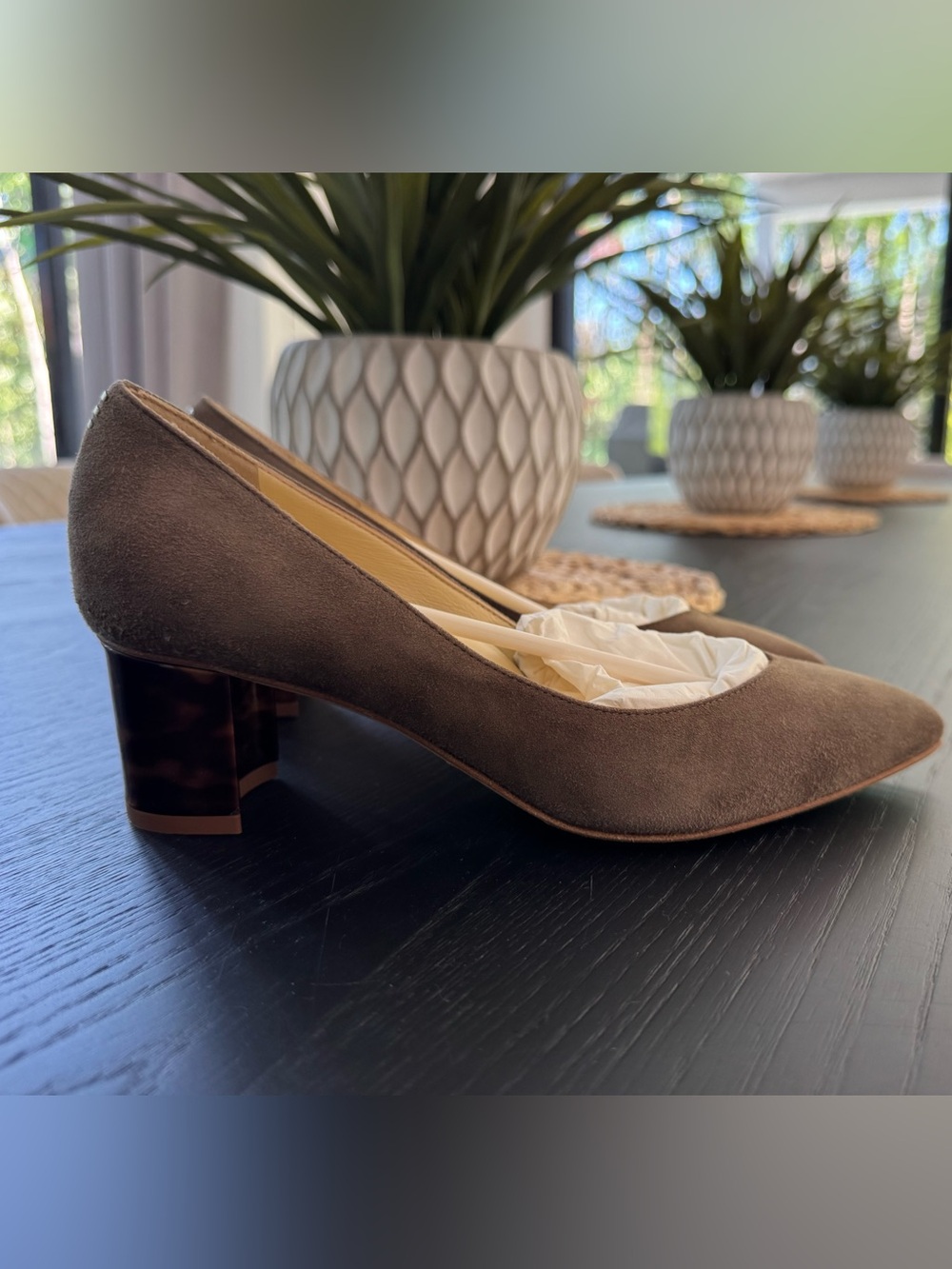 Sarah Flint - Perfect Emma Taupe Suede - Brown Suede Mid Heel Pump